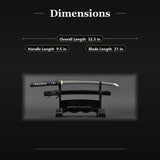 Empire Wheel Wakizashi, Hand Forged 1045 Carbon Steel Japanese Sword