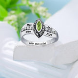 Oseew 2027 Custom Marquise Birthstone Class Ring for Men Women