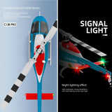 Ssccgym C138Pro 206 Remote Controlled Helicopter for Adults Beginners RC Heli Aileronless 6CH 6-Axis Gyroscope Air Pressure Hold Optical Flow Position Fly Upside Down 3D Rolling RTF 2Batteries