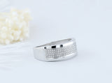 Dazzlingrock Collection 0.40 Carat (Ctw) Round Lab Grown Diamond Men's Flashy Wedding Ring, Sterling Silver, Size 9