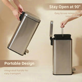 HQ+ Bathroom Trash Can with Lid Soft Close, Small Trash Can with Foot Pedal
