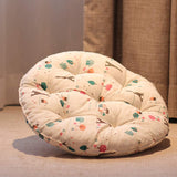 GNAIXEZ Cotton Linen Thick Round Seat Cushion, Office Chair Pads Comfort Floor Cushion Indoor Cushions Warm Soft Pad Patio Mats for Outdoor Dining Car Pain-i Diameter-58cm(23inch)