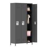 IKIMI 3 Doors Metal Storage Locker for Employee,72" Sports Staff Lockers