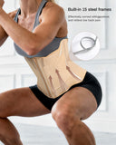 Waist Trainers for Women for Daily Wear, Faja Body Shaper Corset with Tummy Control for Workouts, Postpartum Recovery, and Yoga Sessions — Breathable and Supportive Apricot