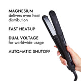 Ion Magnesium Flat Iron 1 Inch, Optimal Heat, Ceramic Tourmaline, Patented Korean Magnesium Technology