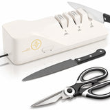 Professional Electric Knife Sharpeners with 100% Diamond Abrasives and Precision Angle Guides, Multifunctional 3-Stage Slots, Applicable to Straight Knife and Ceramic Knife