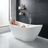 67" Acrylic Freestanding Soaking Bathtub, Free Standing Tub, Stylish Stand Alone Contemporary Soaking Tub with Integrated Overflow and Drain In Chrome, cUPC Certified