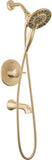 Delta Faucet Albion 14 Series Single-Handle Tub and Shower Faucet Set, Gold Shower Trim Kit with 4-Setting In2ition 2-in-1 Dual Shower Head, Champagne Bronze T144855-CZ-I (Valve Not Included)