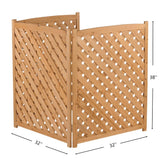 Outdoor AC Fence Screen, 3 Panel Solid Wood Privacy Fence 32 x 38 Inch