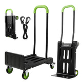 2-in-1 Folding Hand Truck & Dolly Cart, Convertible Hand Truck with Flat Platform