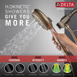 Delta 7-Setting Brushed Gold Handheld Shower Head with H2Okinetic Spray, Hand Held Shower Head with Hose, 1.75 GPM Flow Rate, Champagne Bronze 54810-CZ-PK