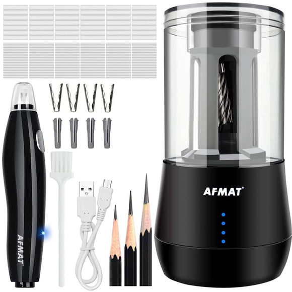 Long Point Pencil Sharpener, Art Pencil Sharpener for 6-8.5mm Sketching/Drawing Pencils, 25mm Super Long Tip AFMAT