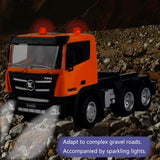 Ailejia RC Semi Truck Toy & RC Excavator Toy Set, Flattrailer Heavy Duty Trailer Tractor Truck 2.4Ghz Remote Control Construction Toys Vehicles with Lights, Birthday Gifts Ideas for Boys