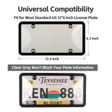 License Plate Cover & Frames, 2 Pack Clear License Plate Protector, ABS Car Front/Rear License Plate Frame with Screws Caps, Fit Any Standard US Plates