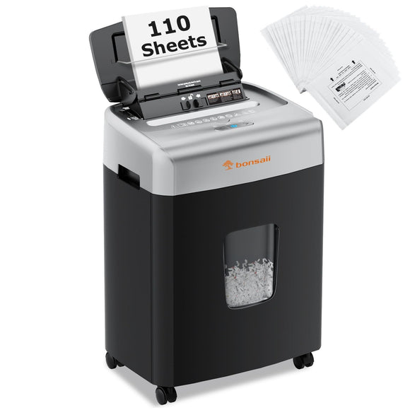 110-Sheet Auto Feed Paper Shredde and 24-Pack Shredder Lubricant Sheets bonsaii