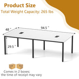 Giantex 94.5"x 48" Conference Table for 8-10 People, Rectangular Seminar Table with Metal Frame