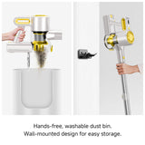 Honki Cordless Vacuum Cleaner for Home, Powerful Stick Vacuum with Rechargeable Battery, Green Light Anti-Tangle Brush, 6-in-1 Lightweight Handheld Vacuum for Pet Hair, Hard Floor, Carpet, Yellow