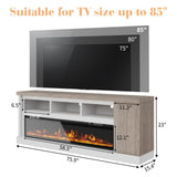 LUXOAK 75" Fireplace TV Stand with Storage for TVs up to 85"