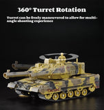 Yoyoom RC Tank That Shoots, 2.4GHz Military Vehicles Model with 360°Rotating Turret, Auto Demo, Sound & Smoke & Light, Remote Control Army Tank for Teen Adult