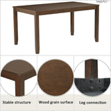 6 Piece Dining Table Set, Counter Height Kitchen Sets, Walnut
