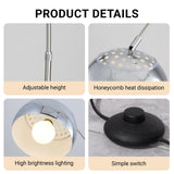 Mingfitow Floor Lamps for Living Room,80" Arc Floor Lamp,with Dimmer Adjustable Brightness,Modern Floor Lamp for Bedroom,Dining Rooms,Office,Corner Lamp with Chrome Bell Shaped Lampshade