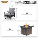 Sophia & William Metal Patio Furniture Set with Fire Pit Table, 5 Pieces