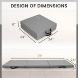 BalanceFrom Three Fold Folding Exercise Mat with Carrying Handles for MMA, Gymnastics and Home Gym Protective Flooring, 2-Inch Thick, Gray BalanceFrom