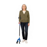 KMINA Quad Crutch for Women and Men (Sturdy 3.3 lbs), 4 Prong Forearm Crutches for Stability and Support, Adjustable and Ergonomic, Patented Design, Made in Europe
