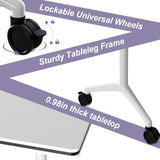 4 Pack Folding White Conference Table,47.2in Modular Mobile Training Table