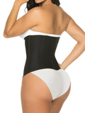 YIANNA Waist Trainer for Women Latex Underbust Tummy Control Waist Cincher Corset Hourglass Body Shaper Zipper and Hooks,YA2231-Black-S