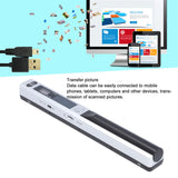 Portable Scanner, 900 DPI Handheld Photo Scanner for A4 Documents, JPG PDF Format (Silver) Gugxiom