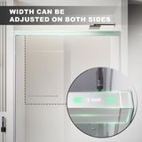 Brushed Nickel Shower partition, 48 * 72 inch Double-Sided Tempered Glass Door, Anti Fingerprint Finish, Ultra Quiet Sliding System, Vertical Shower Room Safety Explosion-Proof Glass