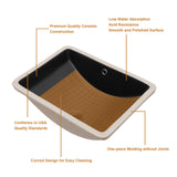 Lordear Undermount Black Bathroom Sink 21x15 Inch Bathroom Vanity Sinks Undermount Rectangle Black Porcelain Ceramic Bathroom Under Counter Lavatory Vanity Sink Basin with Overflow