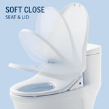 Lotus Bidet ATS-850 Elongated | Slim Heated Toilet Seat with Adjustable Warm Water Wash, Wireless Remote, Stainless Steel Nozzle, Warm Dryer, LED Night Light, Child Mode, Easy DIY Installation