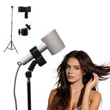 Rmnhd Hair Dryer Holder Stand, Hands Free Blow Dryer Stand with Clamp, Adjustable Height & 360° Rotating Hair Dryer Stand for Home & Salon Styling, Foldable & Stable
