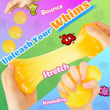 WATERELF Transparent Putty Slime for Kids, Fidget Sensory Artistic Therapy Putty Toys for Boys Girls Adults, Stress Relief Non-Sticky, Orange/Blue