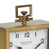 NIKKY HOME Small Gold Table Clock, Silent Non-Ticking Classic Battery Operated Decorative Mantel Desk Shelf Clock for Living Room Decor
