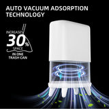 Bathroom Trash Can with Lid, Vacuum Adsorption Small Garbage Can 3.2 Gallon Press Top Lid Trash Bin with Legs