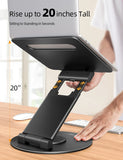 Nulaxy Telescopic 360 Rotating Laptop Stand for Desk Adjustable Height Swivel Pull Out Design Ergonomic Laptop Riser