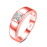 Oseew Gold Moissanite Engagement Rings for Men Men Round Cut Moissanite Rings mens moissanite band ring For Husband Father Anniversary