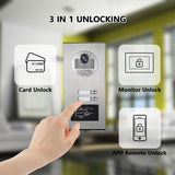 Multi-Unit Home Apartment Visual Intercom Doorbell System,7 Inch Monitor Wired Video Doorbell Door Phone Kits,IR Camera,Motion Detection, Swipe Card, Monitor, Tuya APP (1 doorbell +6 Monitor)