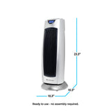 Comfort Zone Electric Oscillating Ceramic Tower Space Heater, Remote, Backlit Digital Thermostat & Temperature Display, Timer, & Overheat Sensor, Ideal for Home, Bedroom, & Office, 1,500W, CZ499R