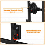 Bongkim Power Rack, Rack Cage for Weight Training, Adjustable Squat Stand Rack for Home Gym Equipment, Lifting Cage with 660lb Capacity (Black)