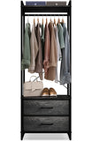 Sorbus Clothing Rack with Drawers - Clothes Stand Dresser - Wood Top, Steel Frame, & Fabric Drawers - Tall Closet Storage Organizer - Stand Alone Garment Rack for Hanging Shirts, Dresses, & Jackets