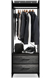 Sorbus Clothing Rack with Drawers - Clothes Stand Dresser - Wood Top, Steel Frame, & Fabric Drawers - Tall Closet Storage Organizer - Stand Alone Garment Rack for Hanging Shirts, Dresses, & Jackets