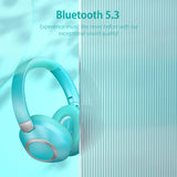 Active Noise Cancelling Headphones, 100H Playtime Headphones Wireless Bluetooth, Bluetooth Headphones with Mic (light green) EAORUL