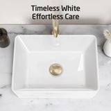 KES Bathroom Vessel Sink, Rectangular 16"X12" White Vessel Sink for Bathroom Countertop, Bathroom Sink Above Counter, Rectangle Porcelain Ceramic Small Vanity Sink, BVS110S40