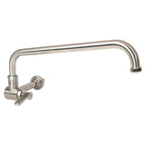 AA Faucet Single Wall Mount Commercial Manual Wok Range Faucet with 14" Swing Spout, All Stainless Steel Construction for Restaurant Kitchen NSF Approved