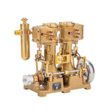 MechPuConToy Engine Model Kit That Works, RW-L2 Mini Inline Double Cylinder Reciprocating Steam Engine Model for 70-130cm Steamships (Boiler Not Included)