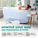 SereneLife Portable Spa Bubble Bath Massager - Relaxing Spa Non-Slip Mat with Suction Cup Bottom, Motorized Air Pump, Adjustable Bubble Settings and Remote Control, 47” x 14.2”